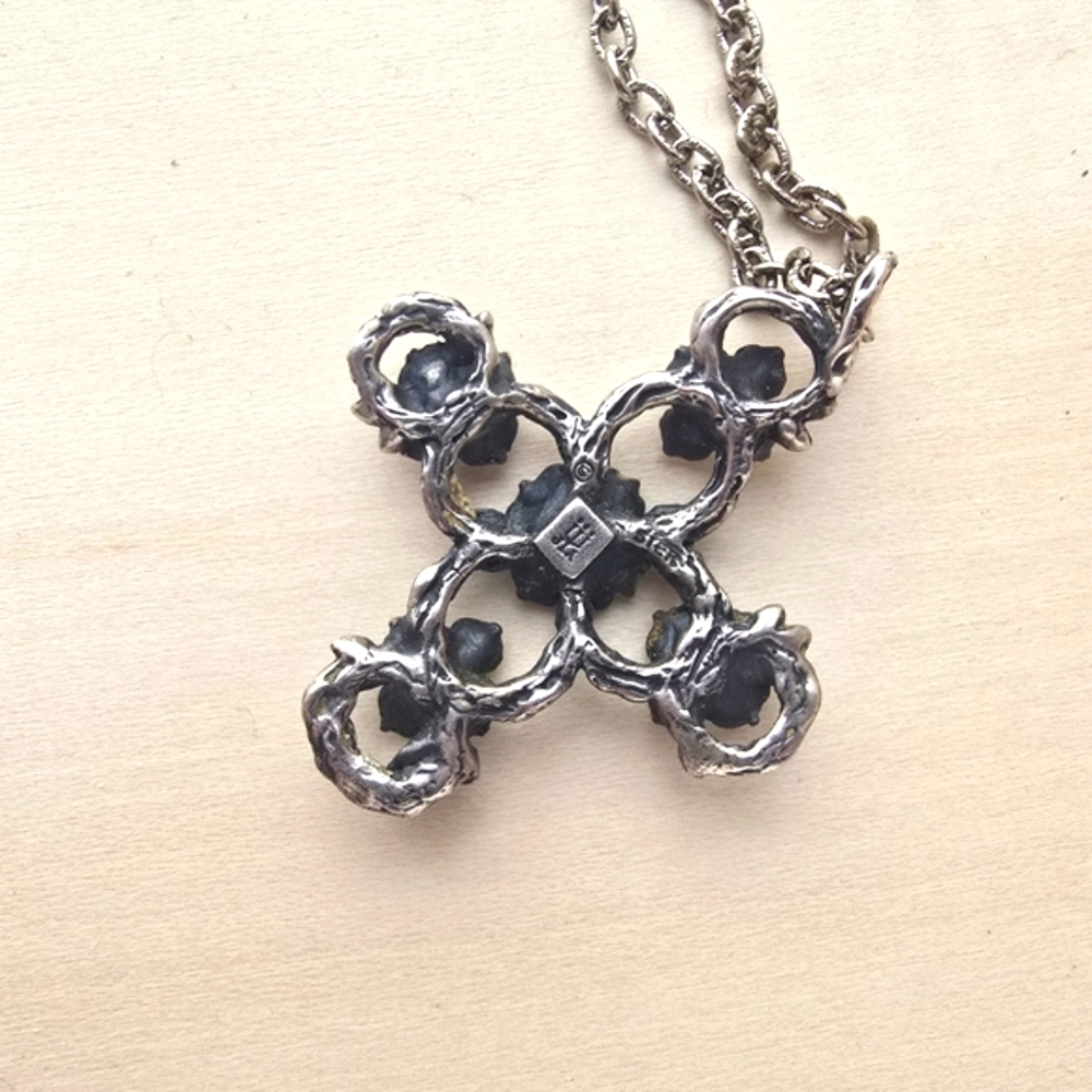 James Avery Silver Floral Cross Necklace - Picture 2 of 4